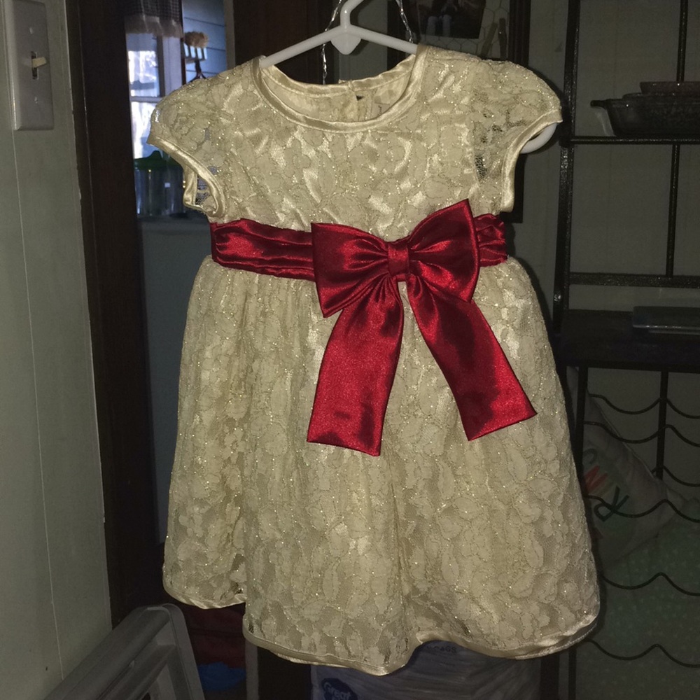 Sweet Heart Rose white Christmas dress 18mo